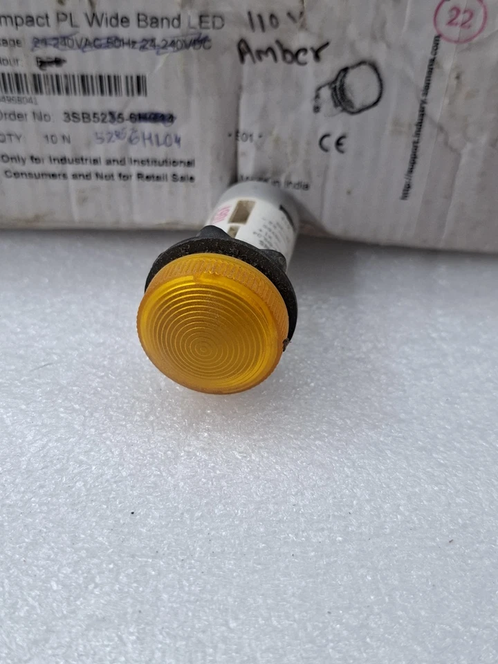 LOT OF 6PCS SIEMENS COMPACT PL WIDE BAND LED YELLOW
